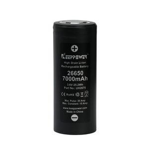 26650 KeepPower 7000mAh High Drain Li-Ion batteri 3,7V