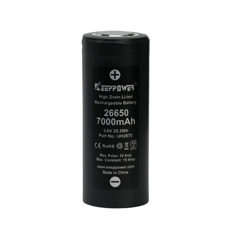 26650 KeepPower 7000mAh High Drain Li-Ion batteri 3,7V