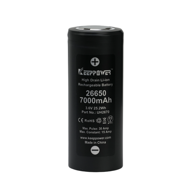 26650 KeepPower 7000mAh High Drain Li-Ion batteri 3,7V