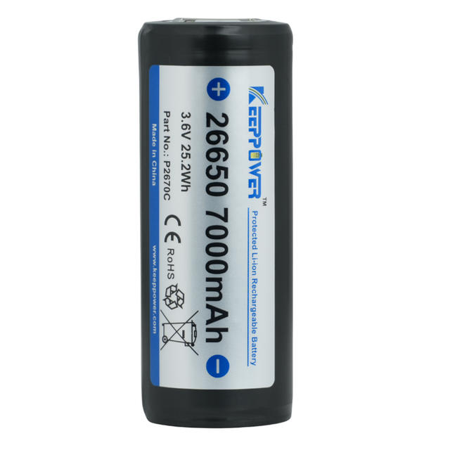 26650 KeepPower 7000mAh Protected Li-Ion battery 3,6V
