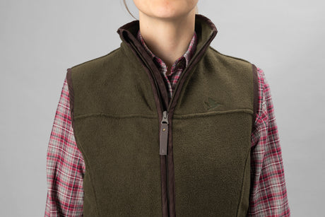 Woodcock Ivy Fleece Vest - Pine green melange - Seeland