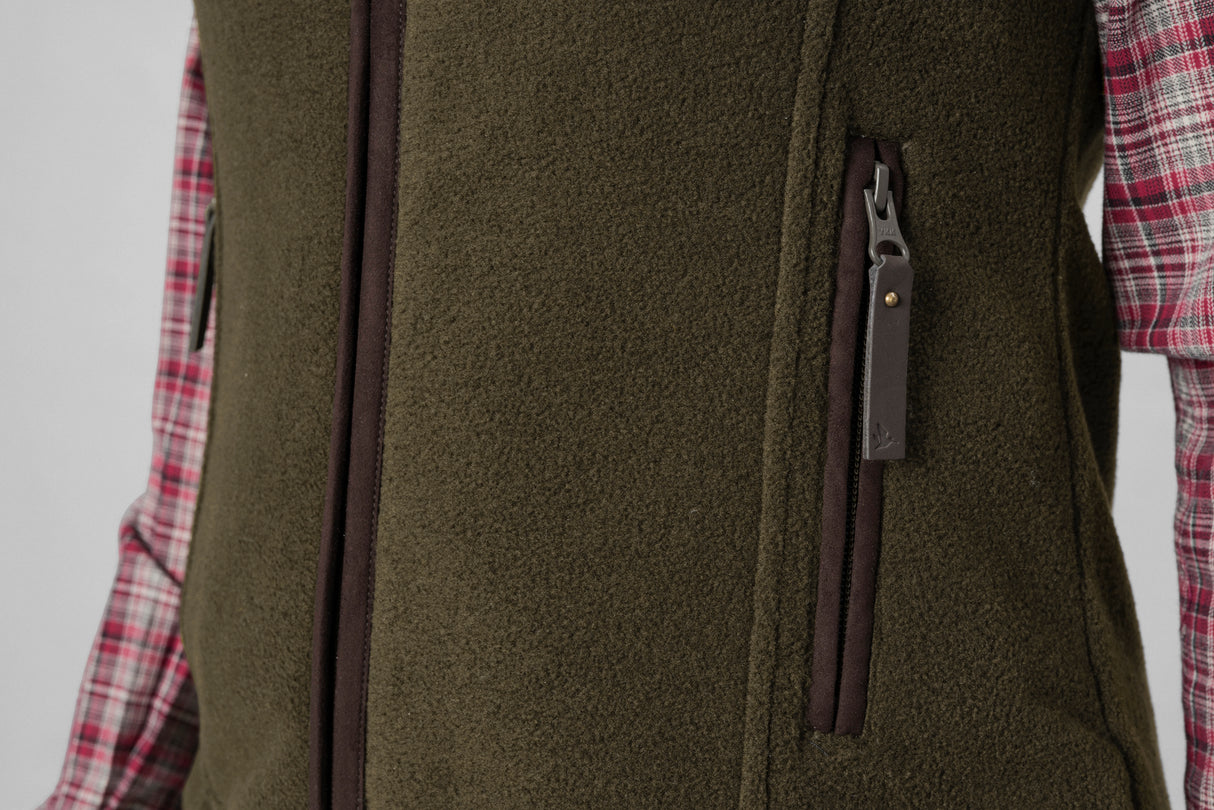 Woodcock Ivy Fleece Vest - Pine green melange - Seeland