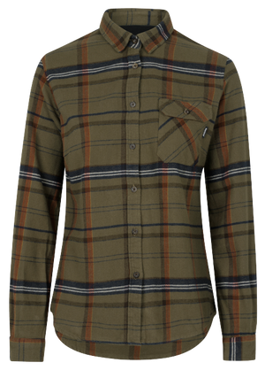 Skye Flannel skjort til kvinder - Grape Leaf/Terracotta Check - Seeland