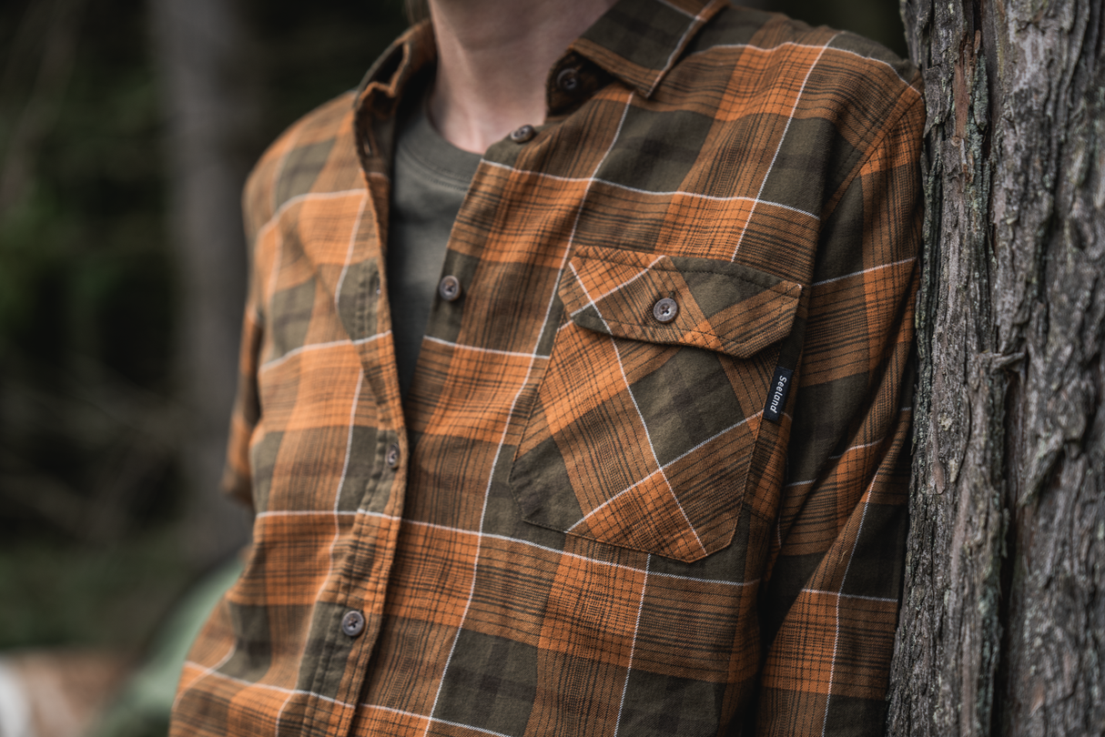 Skye Flannel skjort til kvinder - Grizzly Brown/Terracotta Check - Seeland