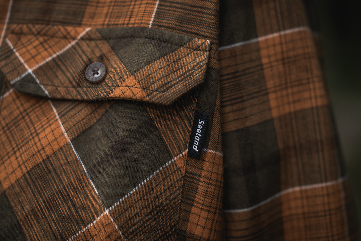 Skye Flannel skjort til kvinder - Grizzly Brown/Terracotta Check - Seeland