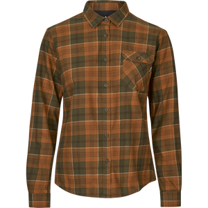 Skye Flannel skjort til kvinder - Grizzly Brown/Terracotta Check - Seeland
