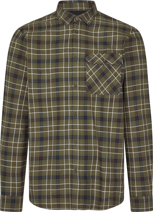 Glen Flannel Skjorte - Grape Leaf/Dark Navy Check