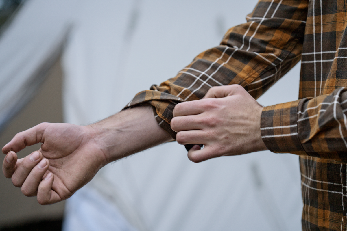 Glen Flannel Skjorte - Dark Brown/Camel Check - Seeland