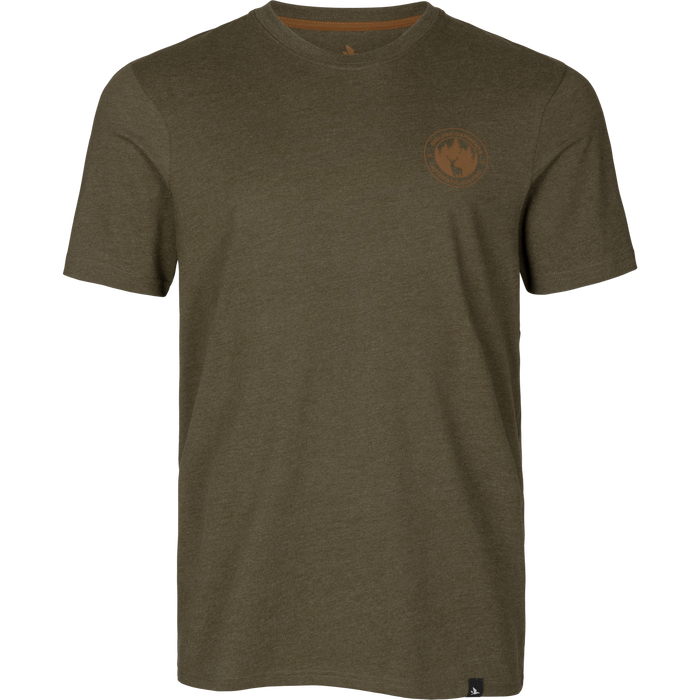 Saker T-shirt Pine green melange - Seeland