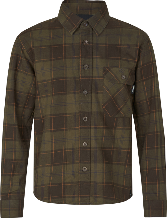 Glen Junior Flannel Skjorte - Pine Green/Dark Navy Check