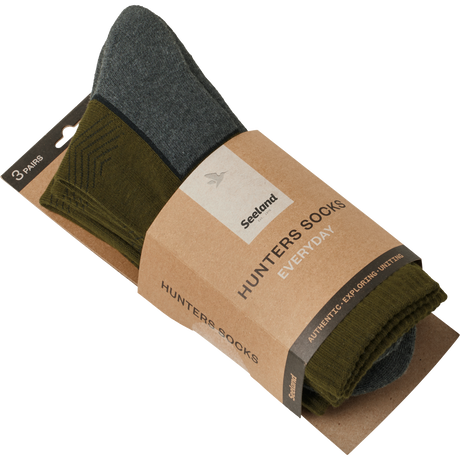 Field Strømpe - 3Pack Pine Green/Dark Grey - Seeland