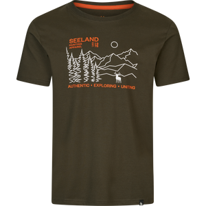 Landscape T-shirt Pine green - Seeland