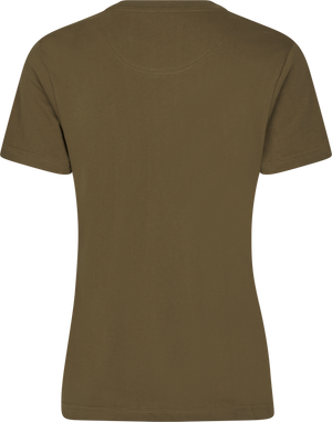 Deer On Line Women  T-shirt - Military Olive