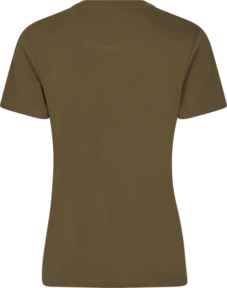 Deer On Line Women  T-shirt - Military Olive