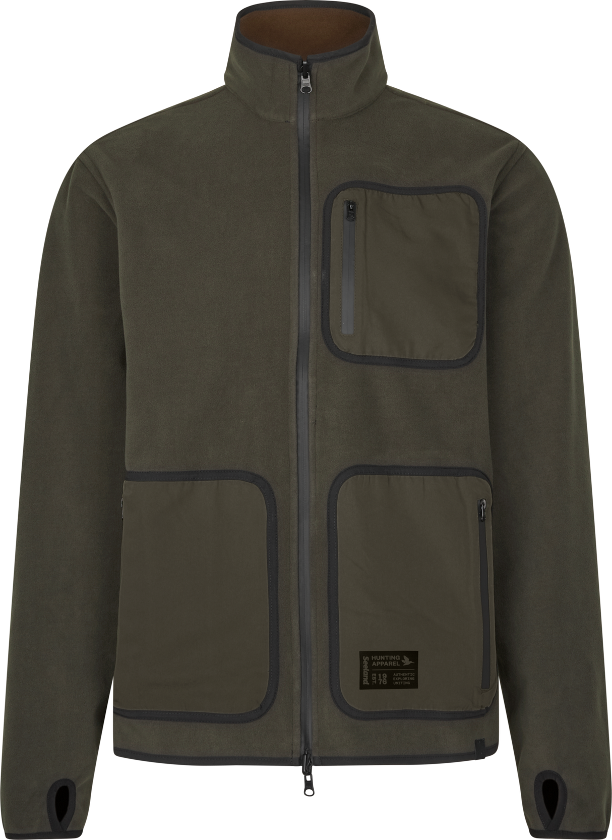 Rogue Solid Reversible Fleece - Grizzly Brown/Demitasse brown