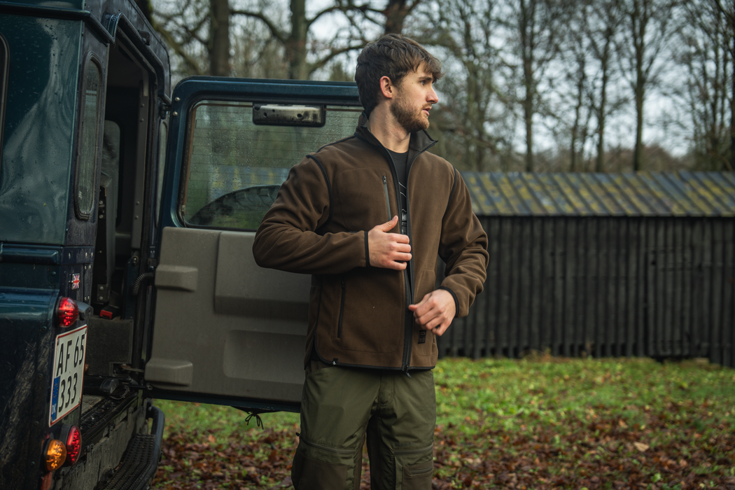 Rogue Solid Reversible Fleece - Grizzly Brown/Demitasse brown