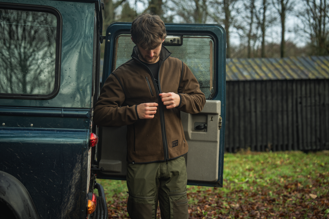 Rogue Solid Reversible Fleece - Grizzly Brown/Demitasse brown