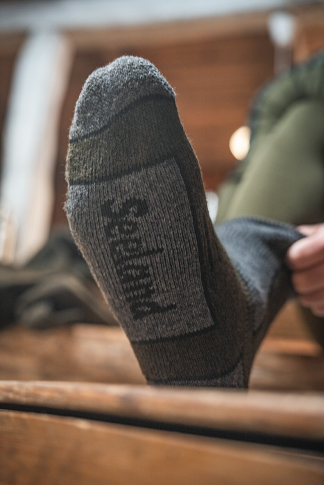 Field Thermo-sokker 2Pack Pine Green Melange/Grey Melange