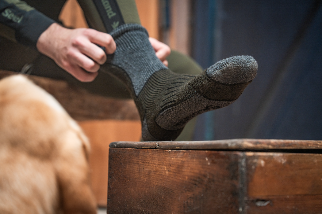 Field Thermo Sokker - 2Pack - Pine Green Melange/Grey Melange