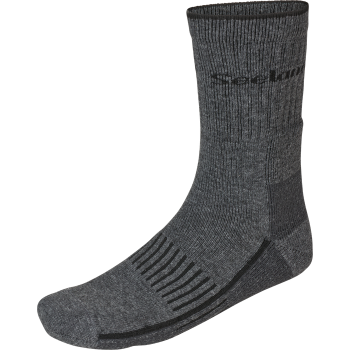 Heavy Field Merino-sokker Grey/Melange/Black