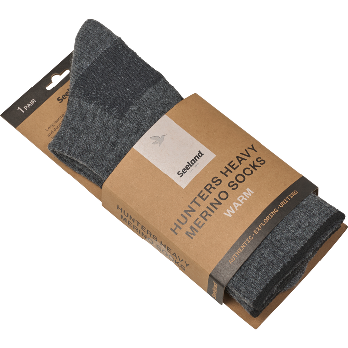 Heavy Field Merino-sokker Grey/Melange/Black