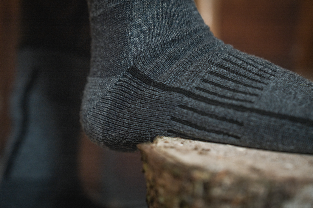 Heavy Field Merino-sokker Grey/Melange/Black