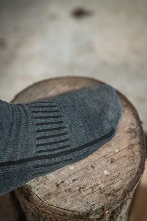 Field Heavy Merino Sokker - Grey Melange/Black
