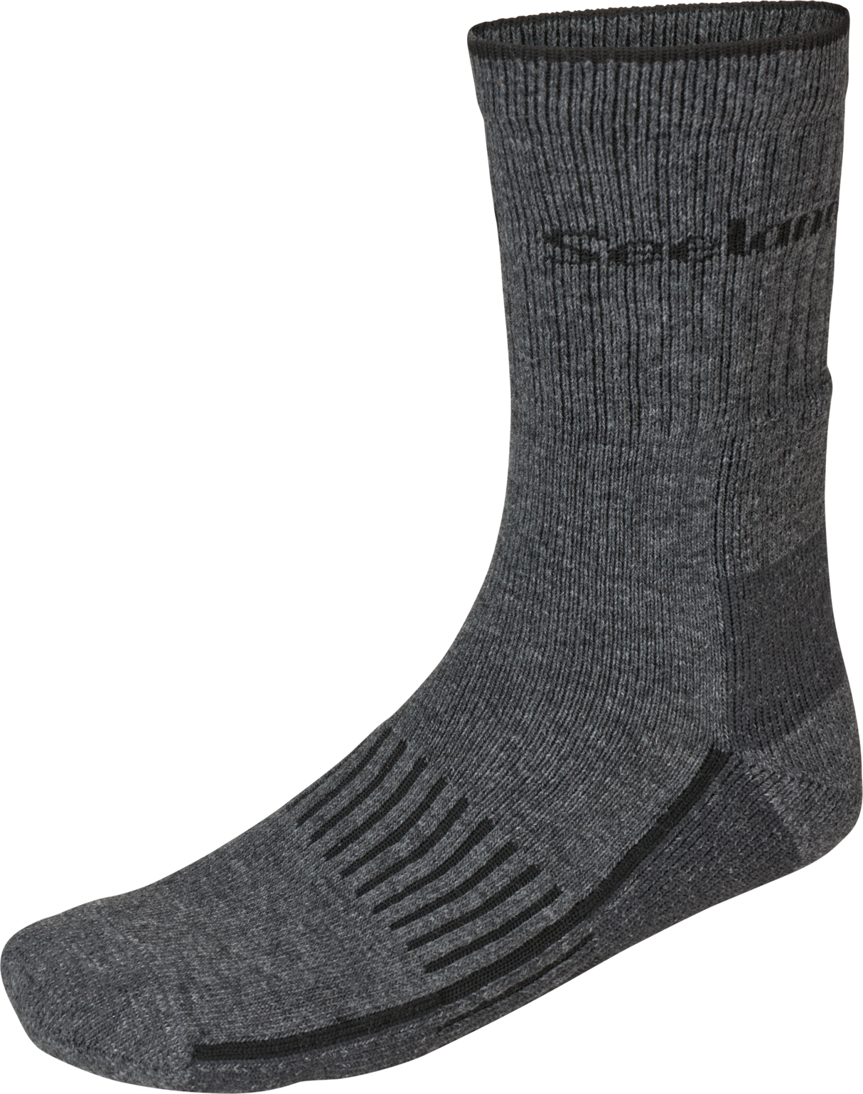 Field Heavy Merino Sokker - Grey Melange/Black