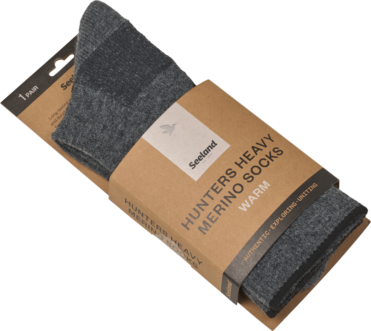 Field Heavy Merino Sokker - Grey Melange/Black