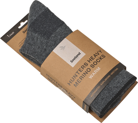 Field Heavy Merino Sokker - Grey Melange/Black