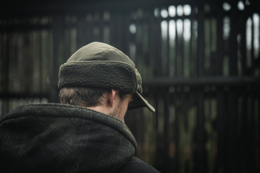 Teddy Fold Down Cap - Pine green