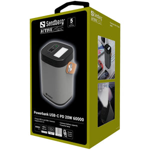 Powerbank USB-C PD 20 W - 60000 Mah - Sandberg