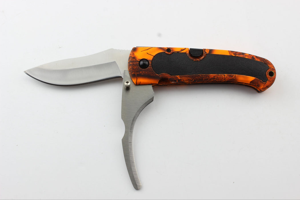 Orange camo kniv 2 blade - HuntElite