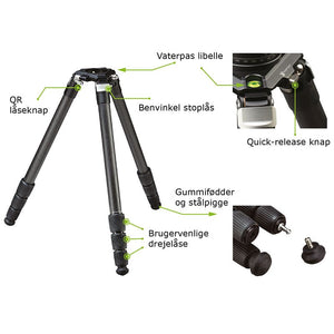 Vortex Radian - Kulfiber fotostativ m/kuglehoved (25 kg.)