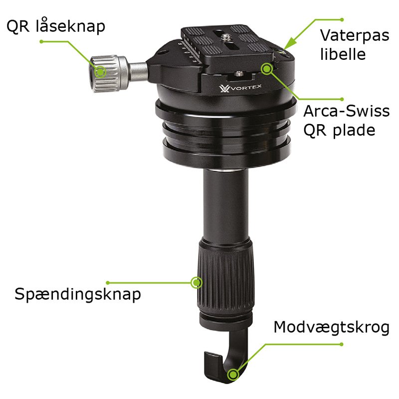 Vortex Radian - Kulfiber fotostativ m/nivelleringshoved (20 kg.)