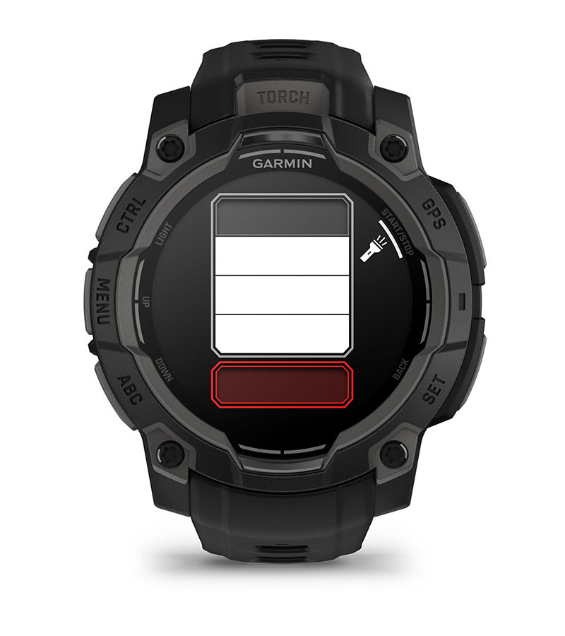 Instinct® 3 – 45 mm, AMOLED, Sort med sort rem