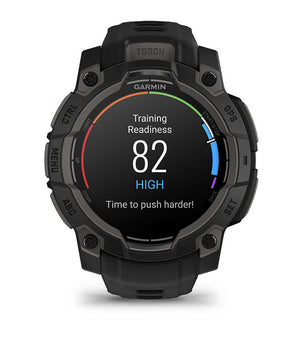 Instinct® 3 – 45 mm, AMOLED, Sort med sort rem