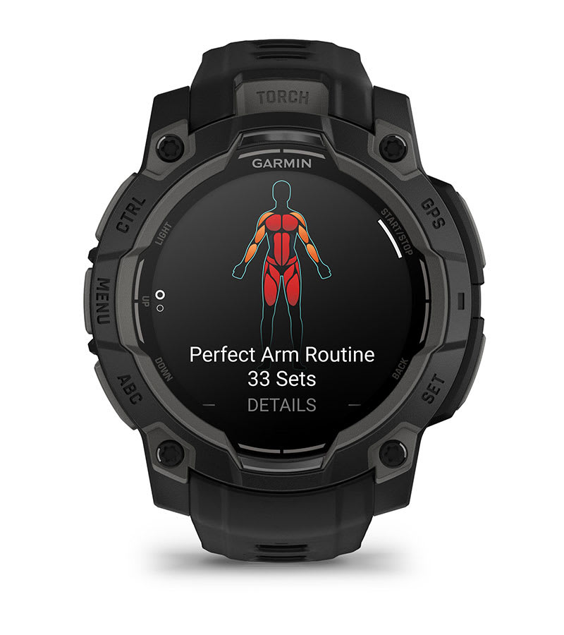 Instinct® 3 – 45 mm, AMOLED, Sort med sort rem