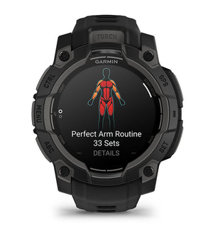 Instinct® 3 – 45 mm, AMOLED, Sort med sort rem