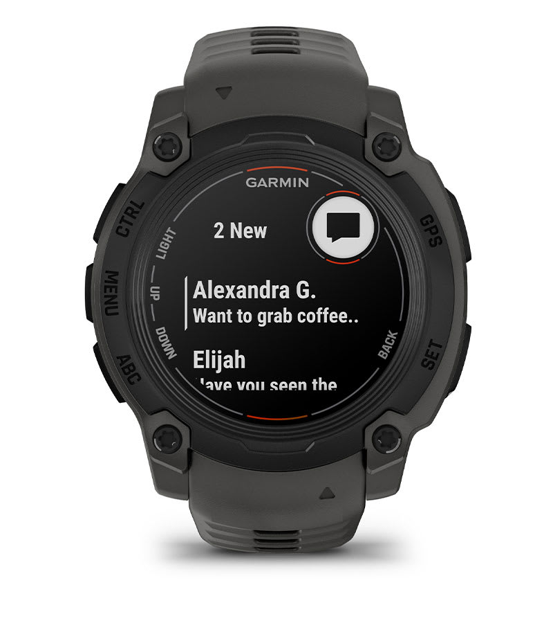 Instinct® E – 40 mm, Sort med Charcoal rem