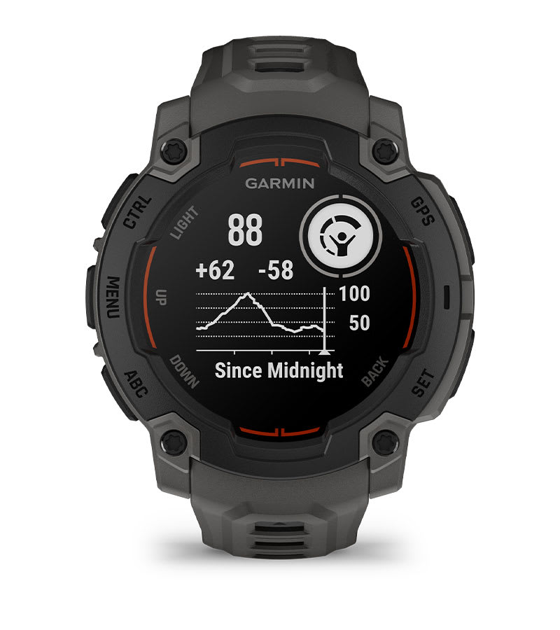 Instinct® E – 45 mm, Sort med Charcoal rem