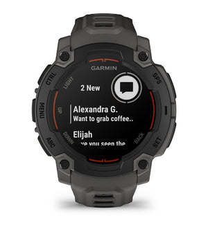 Instinct® E – 45 mm, Sort med Charcoal rem