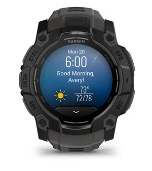 Instinct® 3 – 50 mm, AMOLED, Sort med Charcoal rem