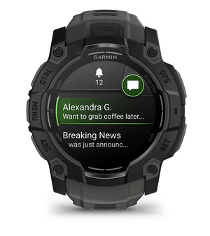 Instinct® 3 – 50 mm, AMOLED, Sort med Charcoal rem