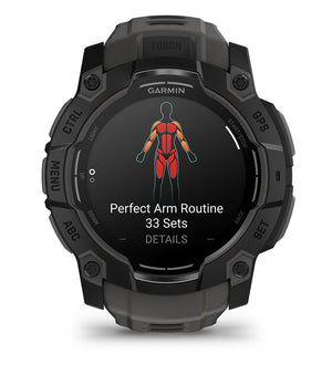 Instinct® 3 – 50 mm, AMOLED, Sort med Charcoal rem