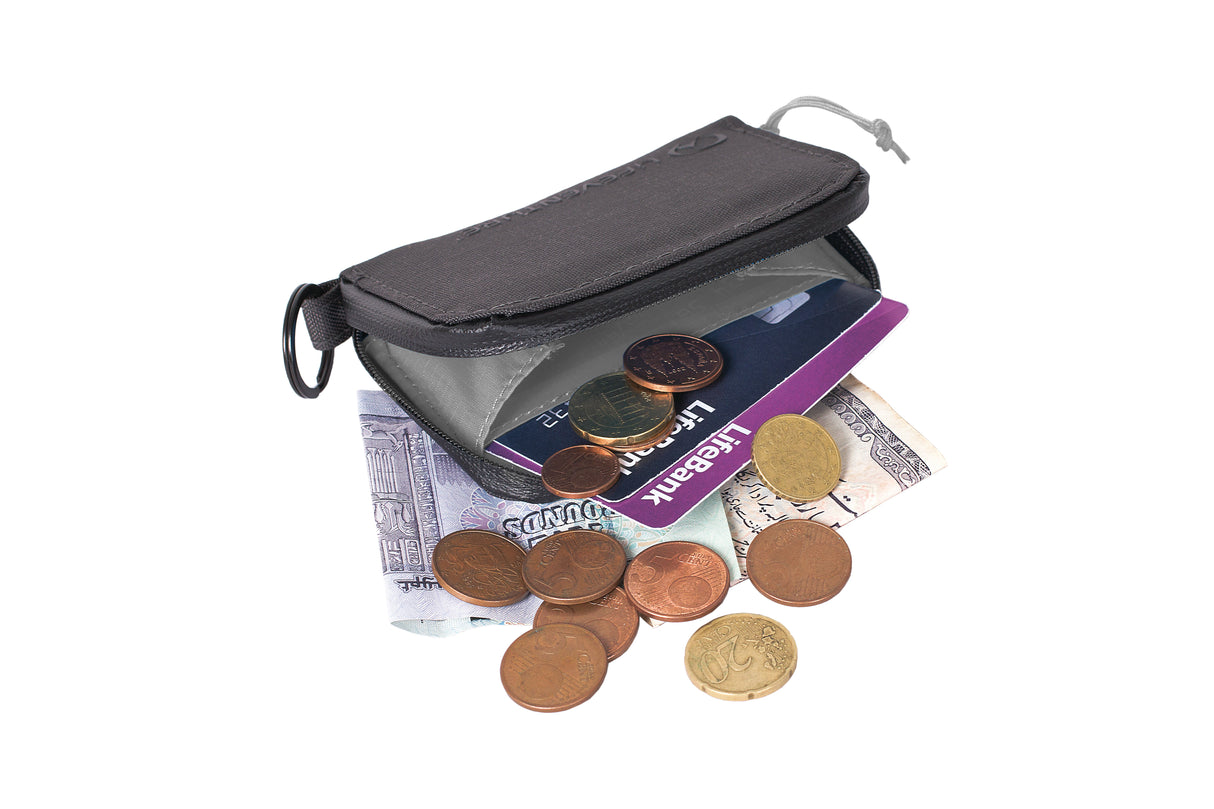 RFiD Coin Wallet, Recycled, Grey - Life Venture