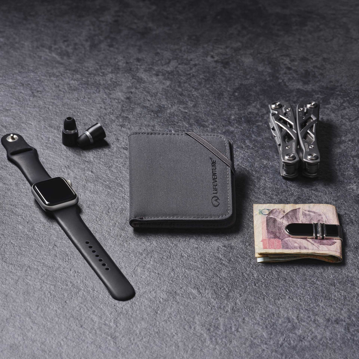 RFID Compact Wallet, Recycled, Grey - Life Venture
