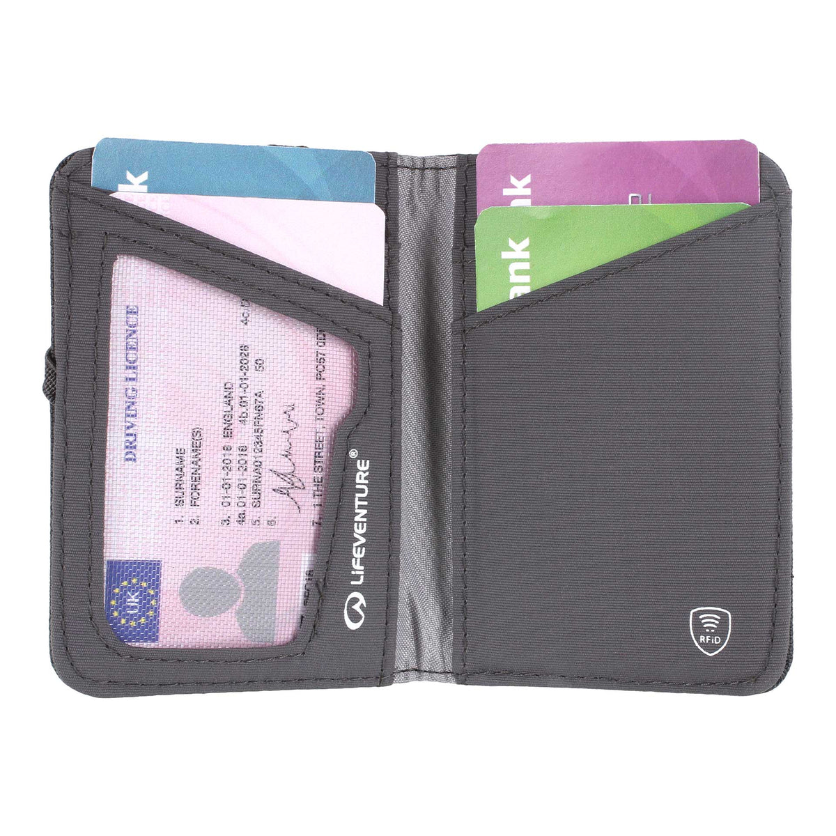 RFID Card Wallet, Recycled, Grey - Life Venture