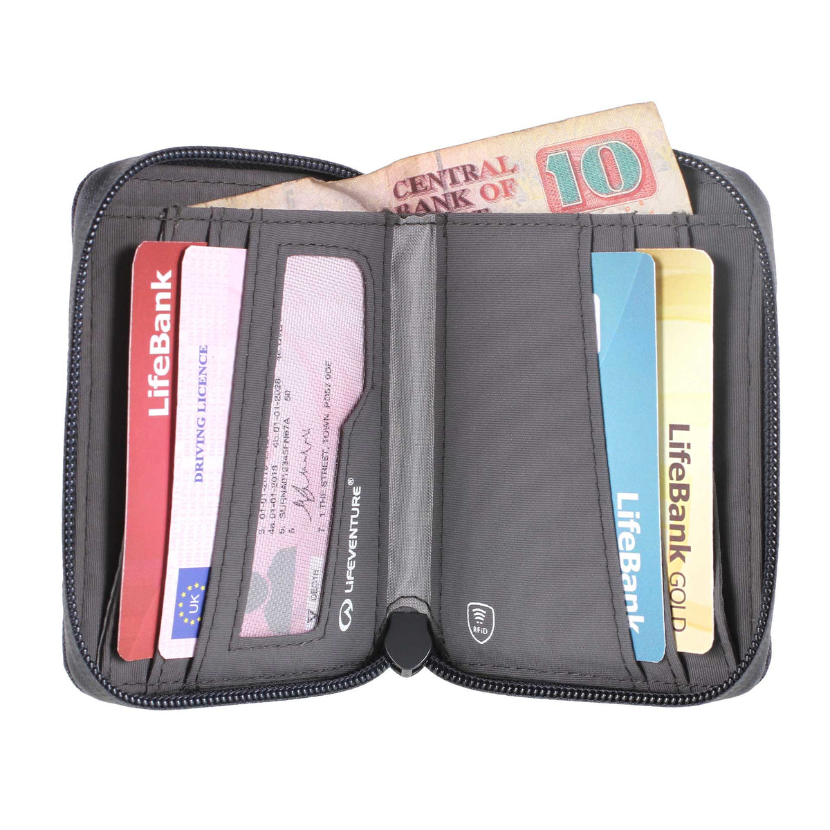 RFID Bi-Fold Wallet, Recycled, Olive - Life Venture
