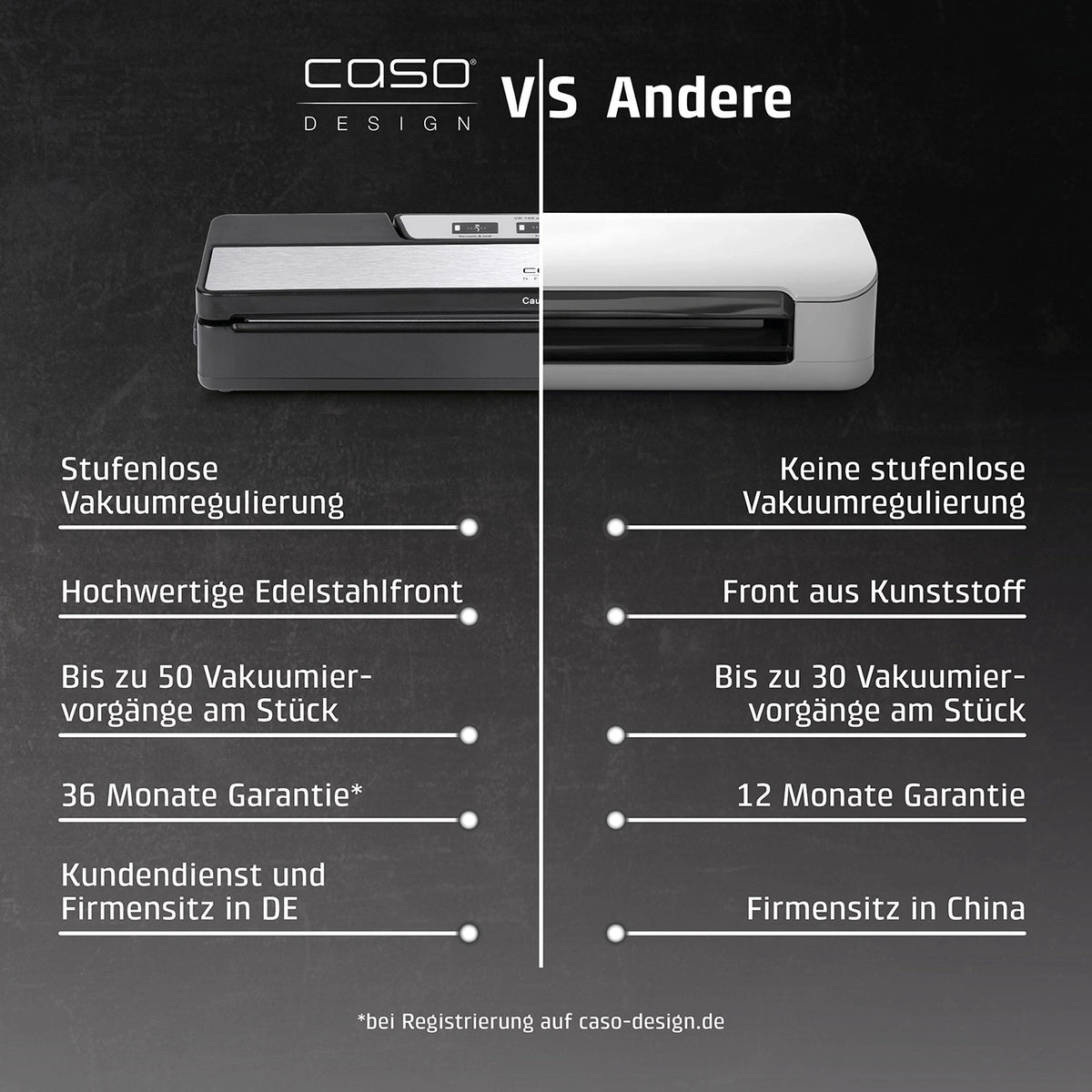 Caso vakuumpakker - VR190 0.5 bar  9L/min
